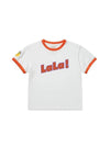 Lala Two-Tone Short Sleeve T-Shirt Orange White - LALA SMILE - BALAAN 2