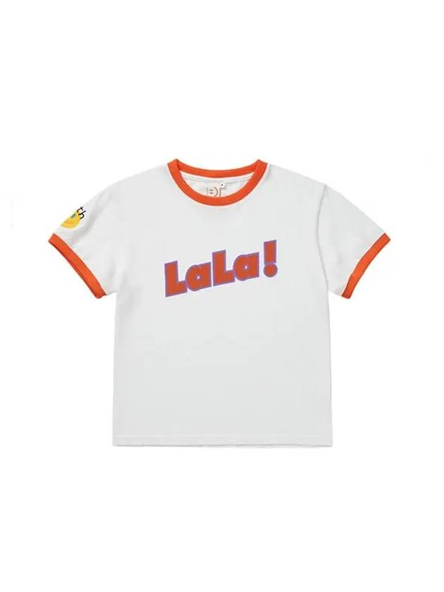 Lala Two-Tone Short Sleeve T-Shirt Orange White - LALA SMILE - BALAAN 2