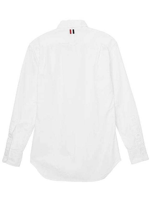 Men's Logo Patch Classic Cotton Long-Sleeve Shirt White - THOM BROWNE - BALAAN 3