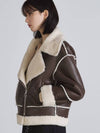 Eco Fur Shearling Rider Mustang JK Leather Jacket Brown - THE GREEN LAB - BALAAN 5