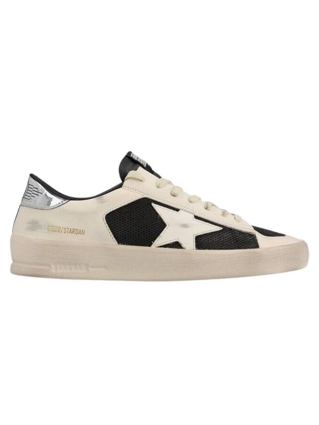 Stardan Silver Tab Leather Low Top Sneakers White - GOLDEN GOOSE - BALAAN 1