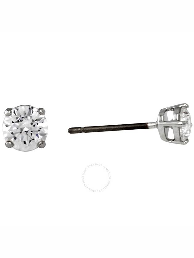 Stilla Attract Round Cut Stud Earrings Silver - SWAROVSKI - BALAAN 3