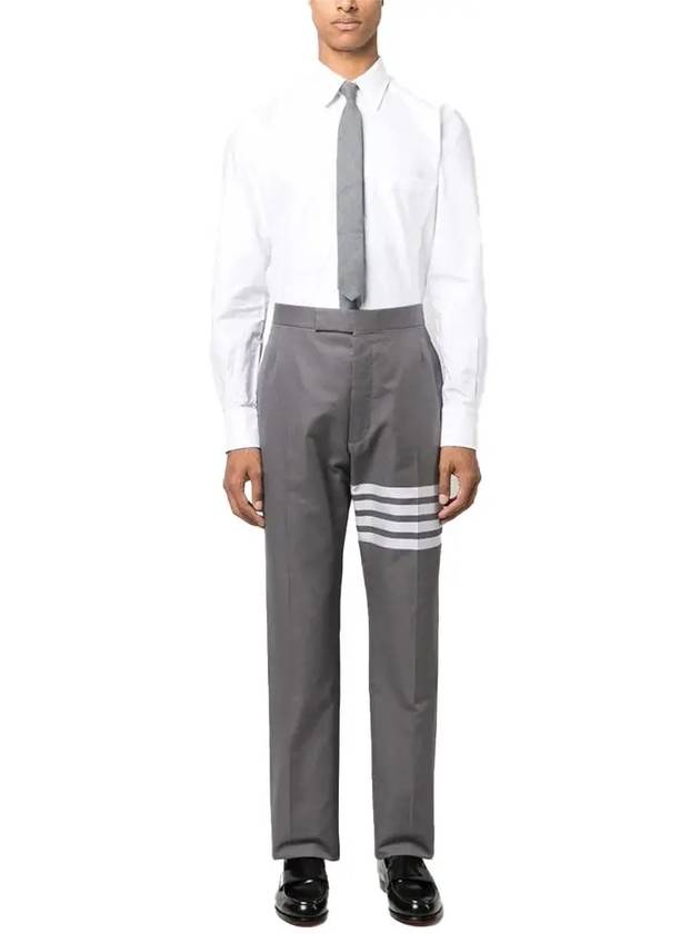 Men's Logo Patch Classic Cotton Long-Sleeve Shirt White - THOM BROWNE - BALAAN 3