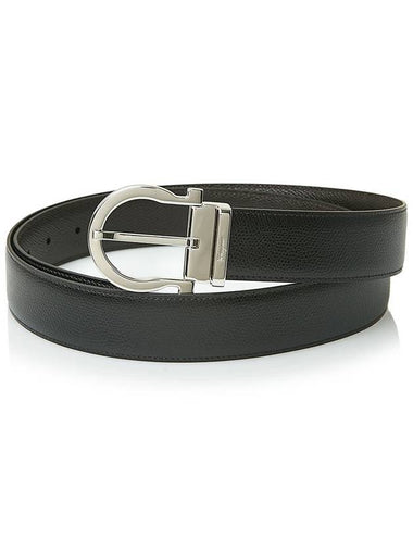 Ferragamo Men's Gancini Doublesided Belt 67 9781 NERO HICKORY 0675140 - SALVATORE FERRAGAMO - BALAAN 1