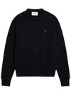 Small Heart Logo Sweatshirt Black - AMI - BALAAN 3