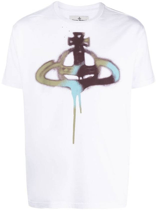 Spray ORB Classic Short Sleeve T-Shirt White - VIVIENNE WESTWOOD - BALAAN 1