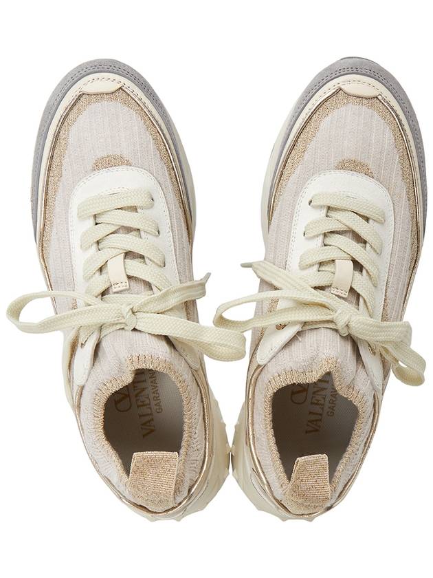 Women's Ready Go Runner Low Top Sneakers Beige - VALENTINO - BALAAN 3