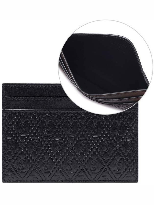 Monogram Pineapple Print Card Wallet Black - SAINT LAURENT - BALAAN 3