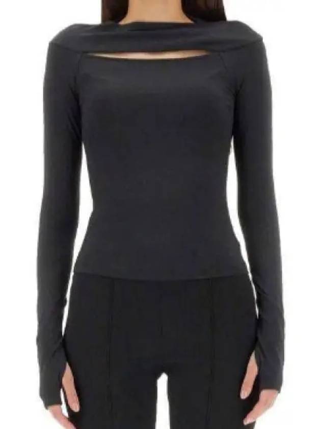 Cut-Out Long Sleeve T-Shirt Black - HELMUT LANG - BALAAN 2