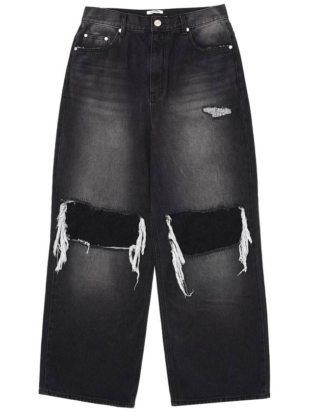 Distressed Baggy Leg Jeans Black MM223DE001BLK - MONTSENU - BALAAN 7