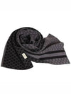 GG Two-Tone Wool Muffler Black - GUCCI - BALAAN 4