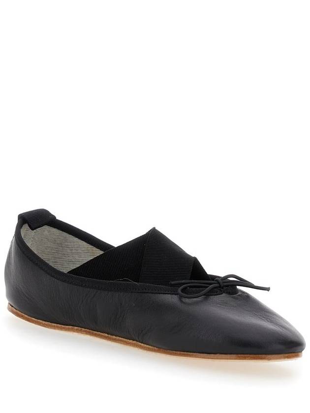 'Gianna' Black Ballet Flats With Elastic Bands In Leather Woman - REPETTO - BALAAN 2