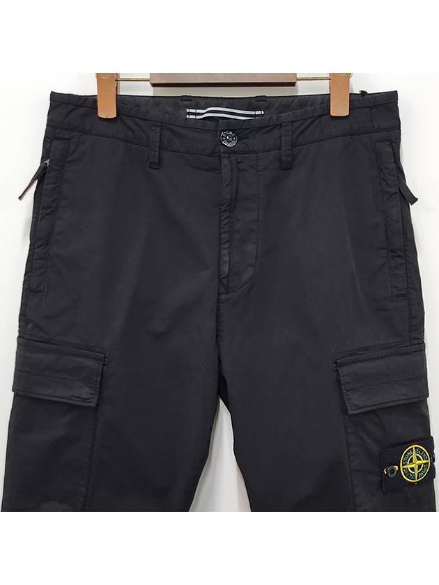 Compass Badge Gabardine Cargo Straight Pants Black - STONE ISLAND - BALAAN 5