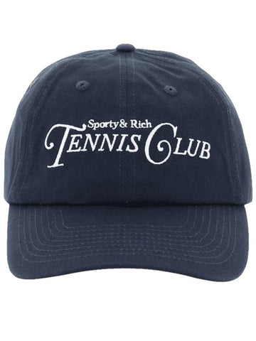 Embroidered Lettering Baseball Ball Cap Navy - SPORTY & RICH - BALAAN 1