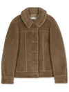 Women's Teddy Bear Fur Jacket Camel - MAX MARA - BALAAN 4