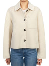 Wolf Wool Shirt Jacket Ecru - MAX MARA - BALAAN 3