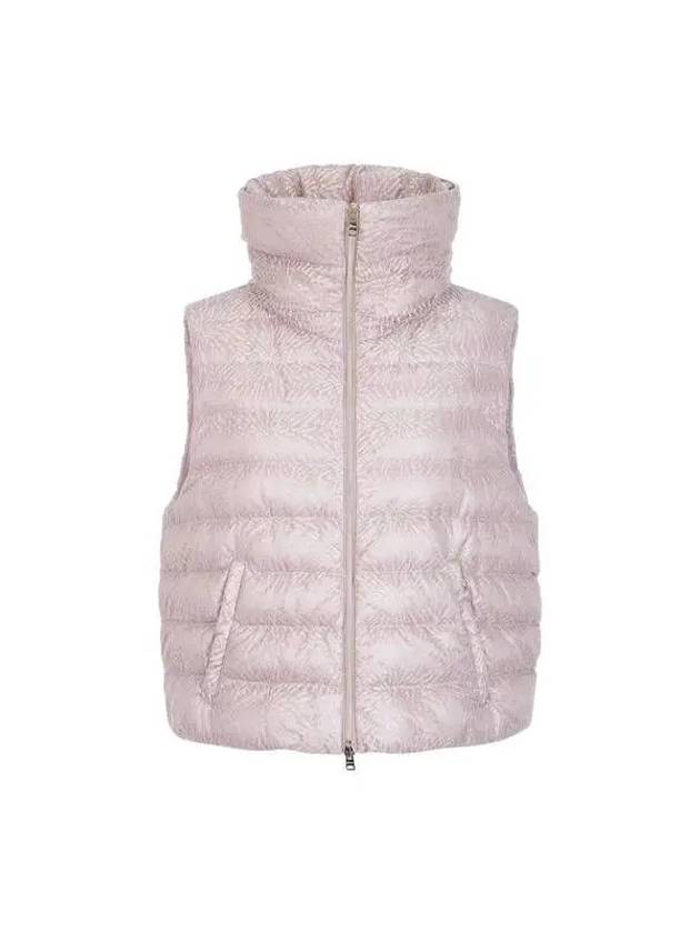 Women s Glitter Lace Goose Down Padded Vest Purple 271464 - HERNO - BALAAN 1