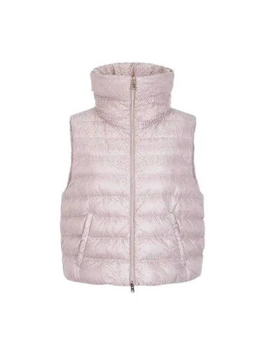 Women s Glitter Lace Goose Down Padded Vest Purple 271464 - HERNO - BALAAN 1