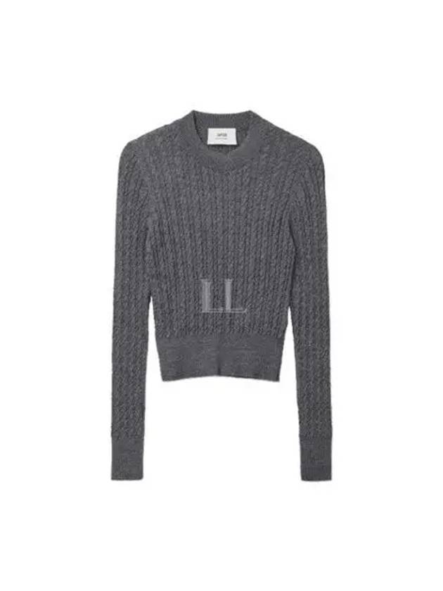 Cable Knit Top Grey - AMI - BALAAN 2