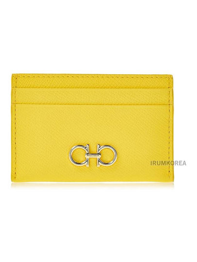 Gancini Card Wallet Yellow - SALVATORE FERRAGAMO - BALAAN 2