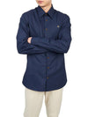 Men's Embroidered ORB Long Sleeve Shirt Navy - VIVIENNE WESTWOOD - BALAAN 6