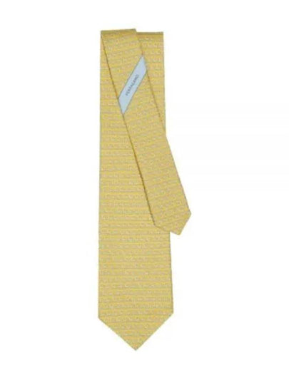 Interwoven Gancini Print Silk Tie Beige - SALVATORE FERRAGAMO - BALAAN 2