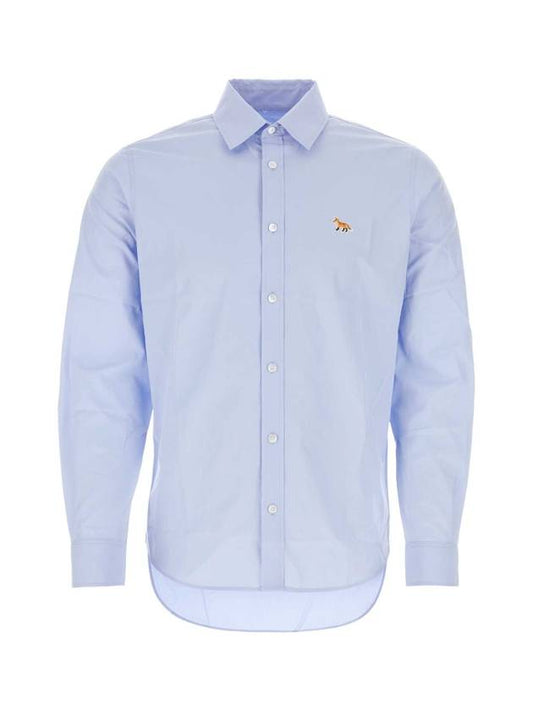 Baby Fox Cotton Long Sleeve Shirt Blue - MAISON KITSUNE - BALAAN 1