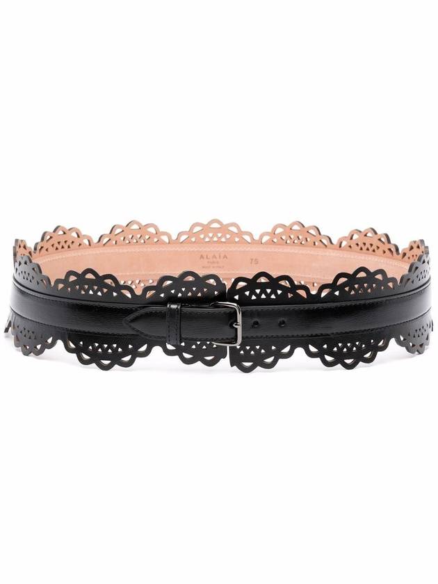 perforated leather belt black - ALAIA - BALAAN 1