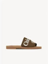 Woody Logo Flat Mule Slippers Brown - CHLOE - BALAAN 2