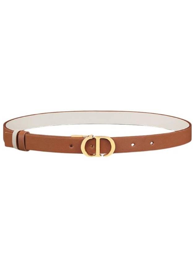 30 Montaigne Reversible Smooth Calfskin Belt Ivory Brown - DIOR - BALAAN 1