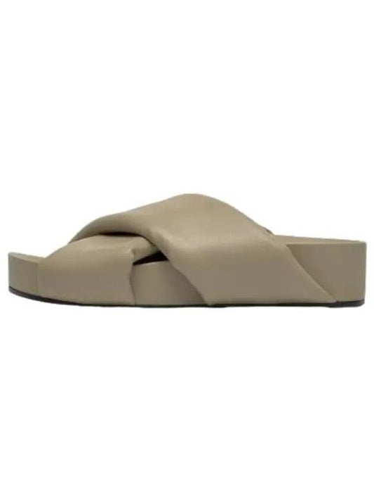 Nappa slide beige slippers - JIL SANDER - BALAAN 1