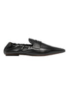 Women's Moccasin Flat Leather Loafers Black - TOD'S - BALAAN 1