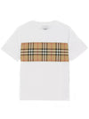 Kids Vintage Check Panel Short Sleeve T-Shirt White - BURBERRY - BALAAN 2