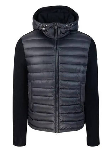 Le Logo Patch Hooded Knit Padded Jacket Black - COLMAR - BALAAN 1