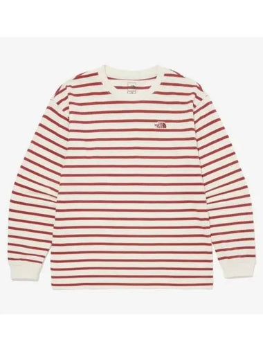 The North Face KIDS Glen Stripe Long Sleeve Round Tee NT7TQ51U BUD - THE NORTH FACE - BALAAN 1