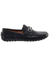 Gancini Ornament Driving Shoes Black - SALVATORE FERRAGAMO - BALAAN 1