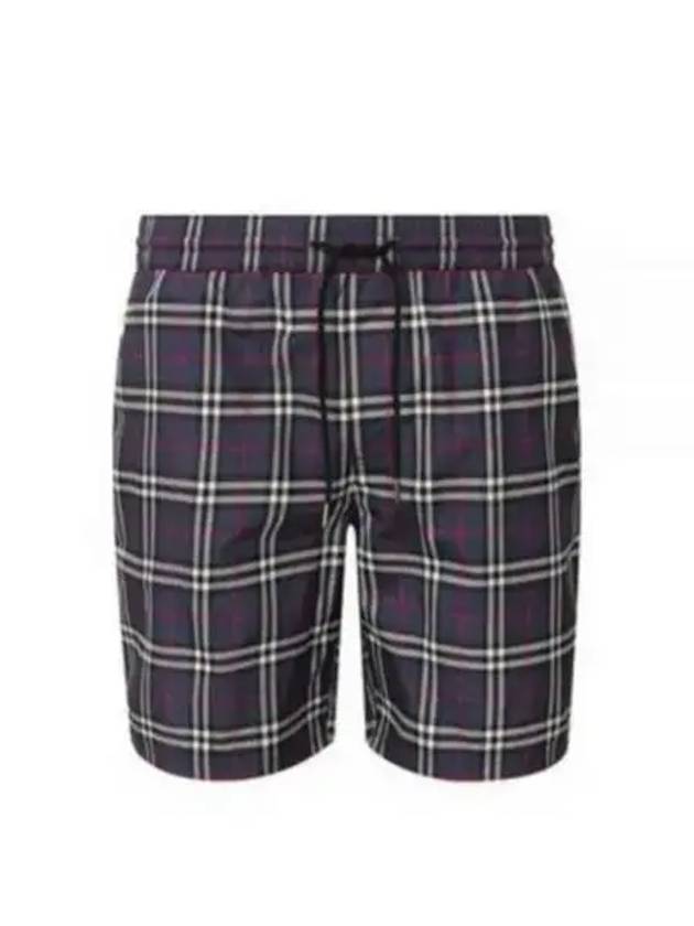 Check Swim Shorts Navy - BURBERRY - BALAAN 2