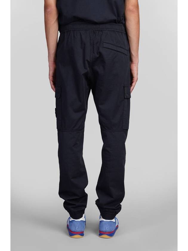 Stretch Cotton Wool Satin Straight Pants Navy - STONE ISLAND - BALAAN 4