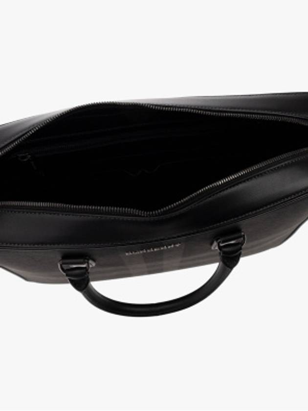 Check Print Leather Brief Case Charcoal - BURBERRY - BALAAN 6