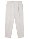 Men's Tapered One-Tuck Cotton Slacks Sand Beige - SOLEW - BALAAN 1