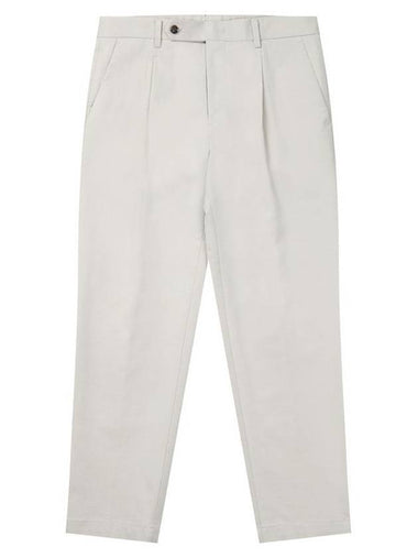 Men's Tapered One-Tuck Cotton Slacks Sand Beige - SOLEW - BALAAN 1