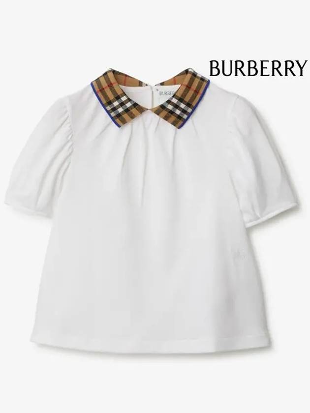 Kids Vintage Check Collar Blouse White - BURBERRY - BALAAN 3