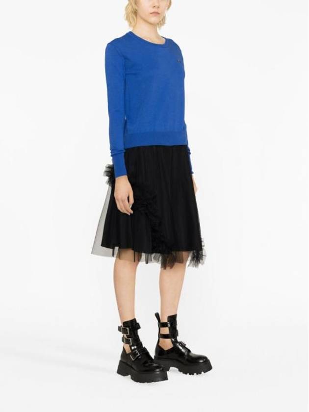 ORB Embroid Logo Knit Top Blue - VIVIENNE WESTWOOD - BALAAN 4