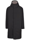 Poly Twill Tech Hooded Down Fill Duffle Coat Black - THOM BROWNE - BALAAN 3