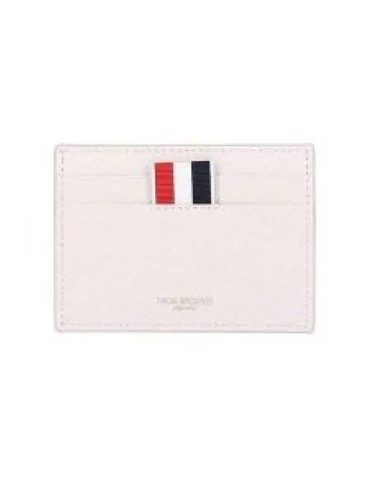 Stripe Note Compartment Pebble Grain Leather Card Wallet Pink - THOM BROWNE - BALAAN 2