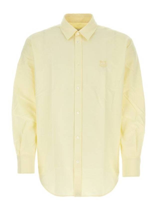 Contour Fox Head Embroidery Cotton Long Sleeve Shirt Yellow - MAISON KITSUNE - BALAAN 2