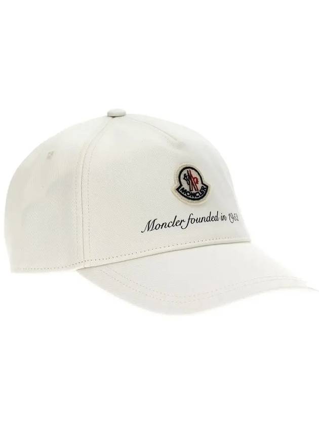 Gabardine Baseball Logo Ball Cap White - MONCLER - BALAAN 3