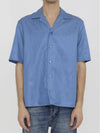 Oblique Cotton Jacquard Short Sleeve Shirt Blue - DIOR - BALAAN 1