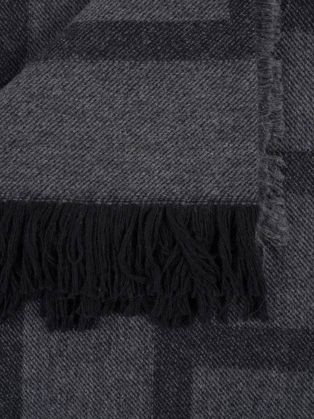 Monogram Wool Cashmere Scarf Black - TOTEME - BALAAN 3