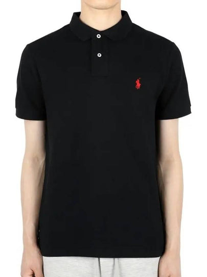 Men's Pony Slim Fit Short Sleeve Polo Shirt Black - POLO RALPH LAUREN - BALAAN 2